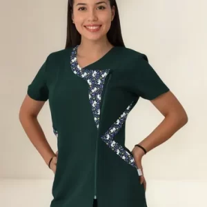 Delantal Profesora Educadora Modelo Bianca Verde Botella Xxl