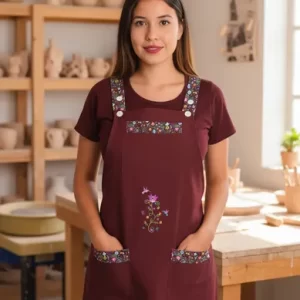 Pechera Jardinera De Educadora Modelo Brisa Bordó Xl