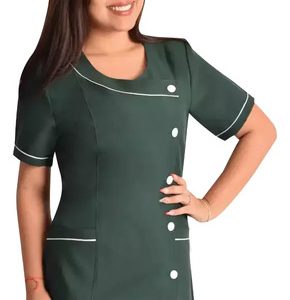 Delantal Profesora Educadora Modelo Aryhana Verde Botella M