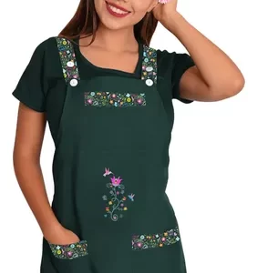 Pechera Jardinera De Educadora Modelo Brisa Verde Botella M