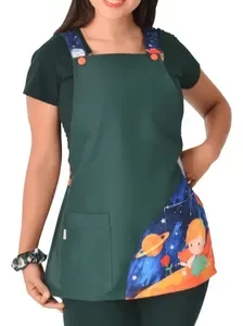 Pechera Jardinera De Educadora Modelo Prinss Verde Botella Xl